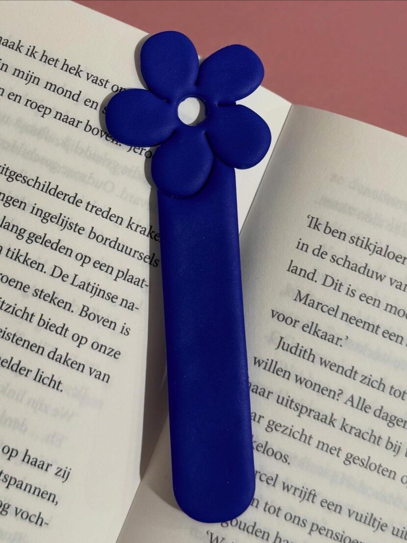 Boekenlegger Donkerblauw bloem