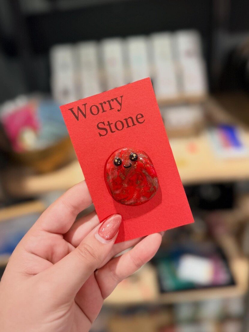 Worry Stone Marmer rood