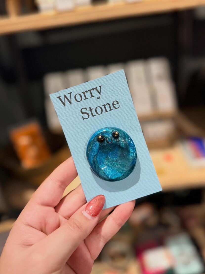 Worry Stone Marmer blauw